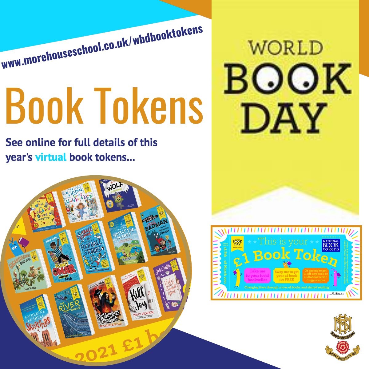 More House School World Book Day Book Tokens